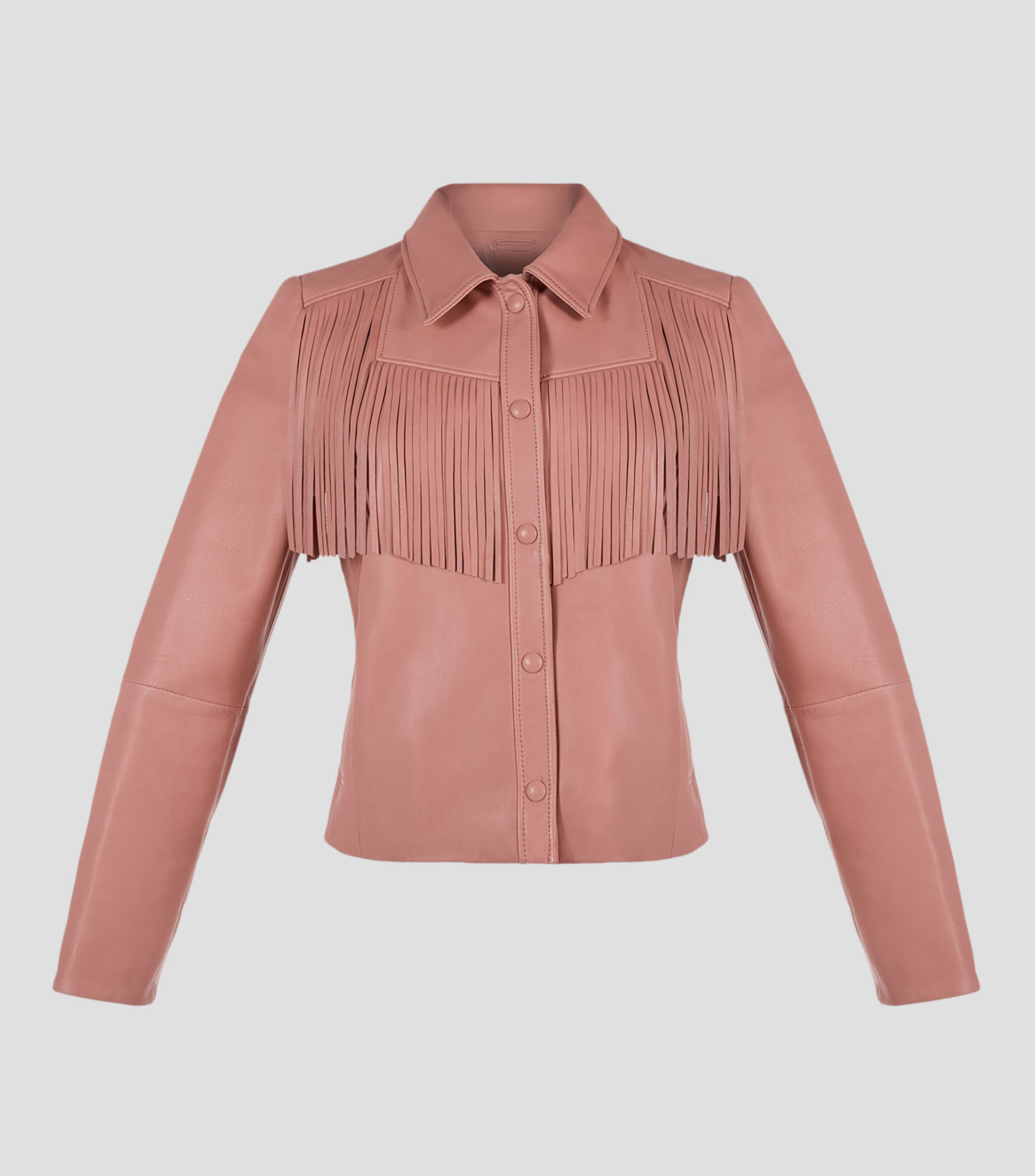 Chamarra en Piel con Flecos Melissa T Mujer